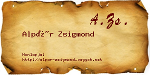 Alpár Zsigmond névjegykártya